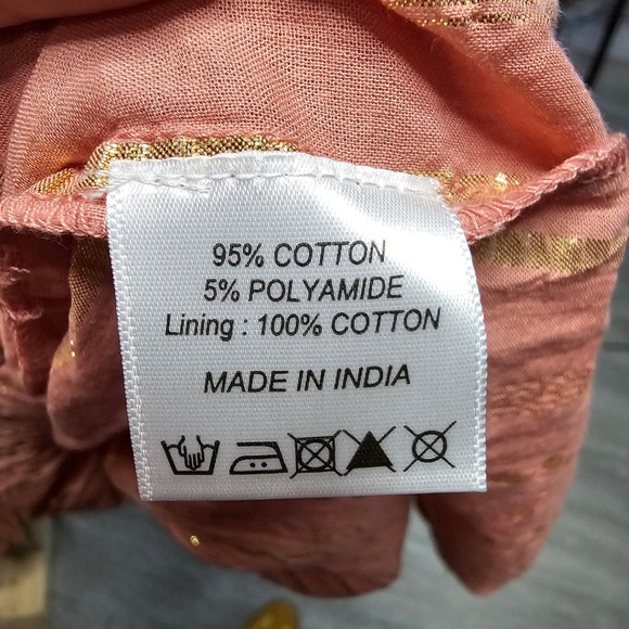 AREA Stars Women Peach Gold Metallic Striped Tiered Lace Up Midi Dress XS - Picture 5 of 6